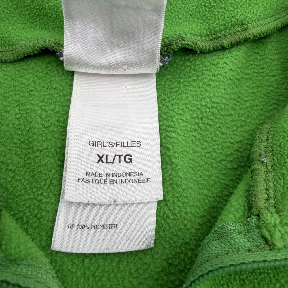 The North Face‎ Girls XL Green Quarter Zip Fleece Pullover Sweater Long Sleeve